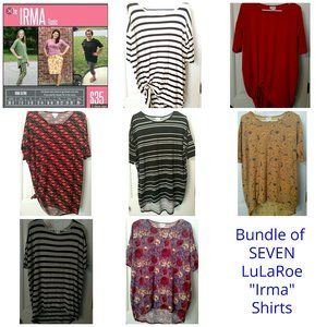 Bundle of SEVEN LuLaRoe Irma Shirts NWOT